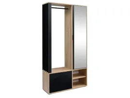 nowoczesny-przedpokoj-z-lustrem-garderoba-lamele-dab-artisan-czarny