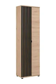 szafa-dwudrzwiowa-czarne-lamele-przedpokoj-garderoba-wieszaki-polki