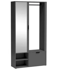 nowoczesny-przedpokoj-z-lustrem-garderoba-grafit