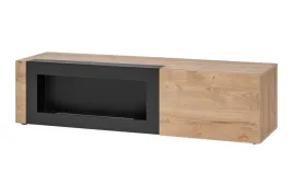 szafka-rtv-aron-z-biokominkiem-dab-ribbeck-czarny-mat-ryflowany