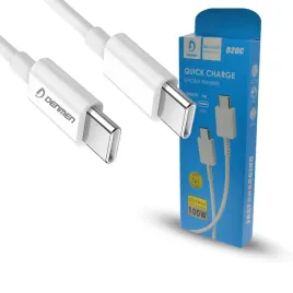 kabel-denmen-usb-typ-c-usb-typ-c-1-m-bialy-100w