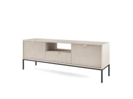 kaszmir-szafka-rtv-pod-telewizor-czarny-metal-loft-aureo-ryflowane-fronty