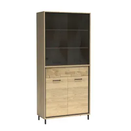 wysoka-witryna-z-nozkami-i-deska-debowa-mediolan-m-3-197x922x41-cm-hikor