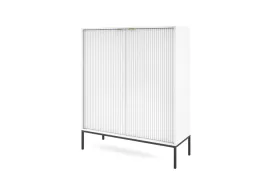 biala-komoda-wysoka-104-czarny-metal-loft-ryflowane-fronty-aureo