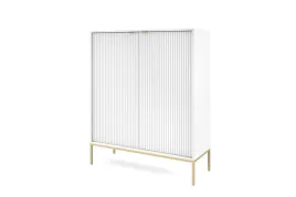 biala-komoda-wysoka-104-zloto-metal-loft-ryflowane-fronty-aureo