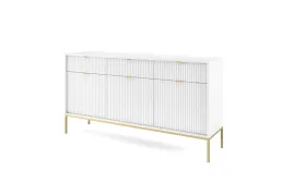biala-komoda-szeroka-154-szuflady-zloto-metal-loft-ryflowane-fronty-aureo