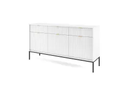 biala-komoda-szeroka-154-szuflady-czarny-metal-loft-ryflowane-fronty-aureo