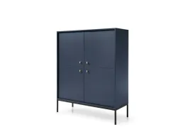 stylowa-komoda-wysoka-mono-granat-salon-loft-metalowe-czarne-nogi