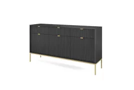 czarna-komoda-szeroka-154-szuflady-zloto-metal-loft-ryflowane-fronty-aureo