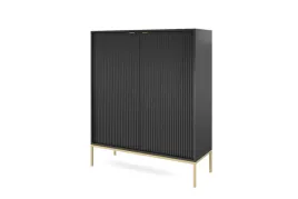 czarna-komoda-wysoka-104-zloto-metal-loft-ryflowane-fronty-aureo