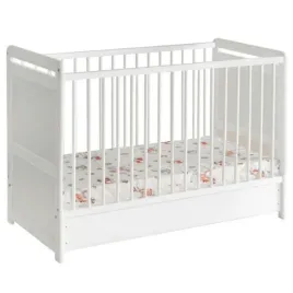 biale-lozeczko-dzieciece-drewniane-z-szuflada-i-materacem-dream-plus