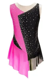 body-tunika-sukienka-balet-akrobatyka-stroj-gimnastyka-fluo-roz