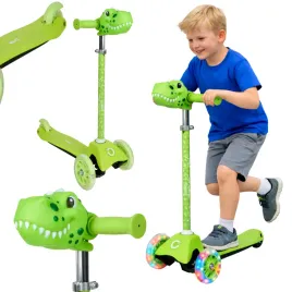 hulajnoga-dla-dzieci-trojkolowa-zielona-z-dinozaurem-swiecace-kola-ogrodowa