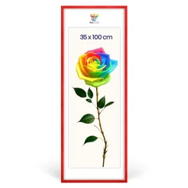 ramka-na-zdjecia-35-x-100-cm-czerwona-z-naturalnego-drewna
