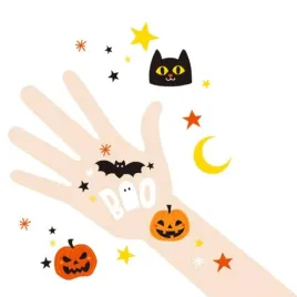 tatuaze-zmywalne-dynie-pajaki-duchy-halloween