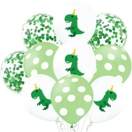 balony-konfettti-dinozaury-zielone-dino-urodzinowe-10szt