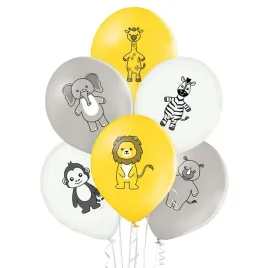 balony-lateksowe-dzikie-zwierzeta-dzungla-zoo-safari-lew-zyrafa-slon-6-szt