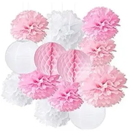 zestaw-pomponow-rozet-na-roczek-urodziny-rozowe