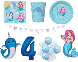 zestaw-syrenka-balony-talerzyki-4-czwarte-urodziny