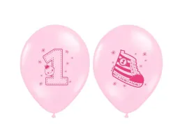 balony-na-roczek-z-1-trampek-rozowe-6-sztuk-30cm