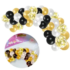 girlanda-balonowa-balony-czarne-zlote-biale-luk-dekoracja-sylwester
