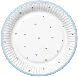talerzyki-papierowe-gwiazdki-niebieskie-baby-shower-roczek-8szt-18cm