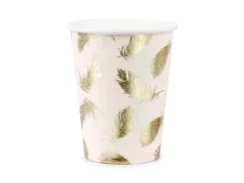 kubki-kubeczki-papierowe-piorka-jasnorozowe-220ml-6szt-na-urodziny