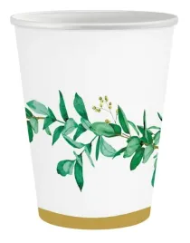kubeczki-papierowe-biale-w-listki-boho-celebrate-250ml-6szt