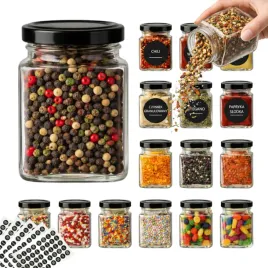 szklane-pojemniki-24-sloiki-na-przyprawy-150ml-95-naklejek-etykiet-czarne