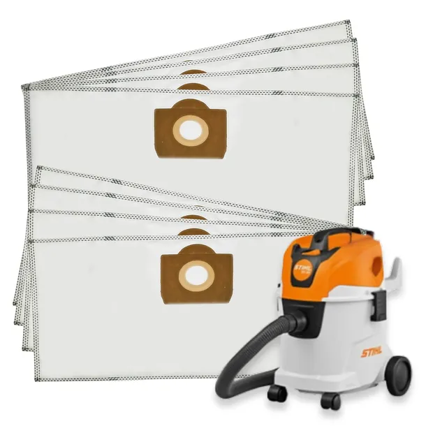 8x Worki syntetyczne Z WĘGLEM AKTYWNYM do odkurzacza STHIL SE 33 1400W 12L