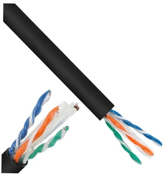 Kabel Sieciowy Skrętka Przewód UTP kat. 6 zewnętrzny żelowy ziemny 1 m