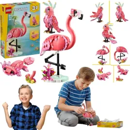 lego-creator-dzikie-zwierzeta-rozowy-flaming-zestaw-3w1-egoztyczna-papuga