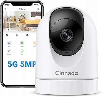 Cinnado 5 MP kamera wewnętrzna Wi-Fi 5 GHz / 2,4 GHz 360° Noktowizja