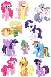 wydruk-oplatek-cukrowy-na-tort-koniki-kucyki-pony-napis-gratis