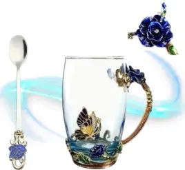 elegancka-filizanka-do-herbaty-lyzeczka-niebieska-roza-szklany-kubek-350ml