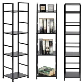 regal-na-ksiazki-drewniany-4-polki-metalowa-rama-stojacy-nowoczesny-loft