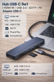 hub-usb-c-9w1-or-hdmi-4k-or-usb-3-0-or-sd-tf-or-pd-or-adapter-usb-c