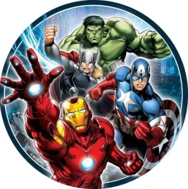wydruk-oplatek-cukrowy-na-tort-marvel-bohater-napis-gratis-avengers