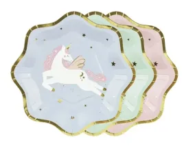 talerzyki-urodzinowe-kolorowe-gwiazdki-jednorozec-urodziny-unicorn-6szt