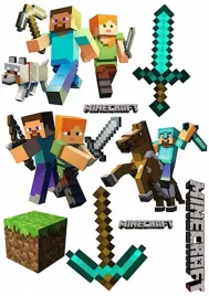 wydruk-oplatek-cukrowy-na-tort-minecraft-napis-gratis-gra