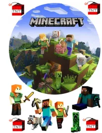 wydruk-oplatek-cukrowy-na-tort-minecraft-napis-gratis-gra