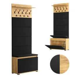 garderoba-130cm-siedzisko-tapicerowana-panele-szafka-na-buty-wieszak-dab