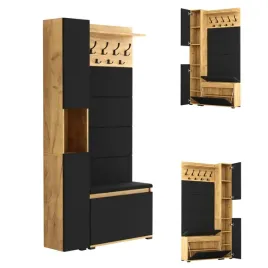 garderoba-150cm-z-siedziskiem-szafka-na-buty-polki-wieszak-regal-dab-czarny