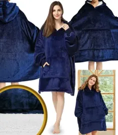 bluzokoc-granatowy-ponczo-bluza-z-kapturem-kieszen-kangur-polar-oversize-10