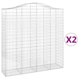 2x-kosz-gabionowy-siatka-sciana-ogrodzenie-zelazo-200x50x200-220cm