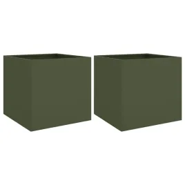 2x-donica-doniczka-ogrodowa-skrzynia-kwietnik-stal-zielona-49x47x46-cm