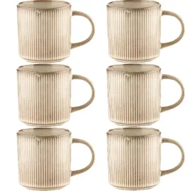 6-x-kubek-porcelanowy-z-uchem-330-ml-retro-evia-kremowy-do-kawy-herbaty