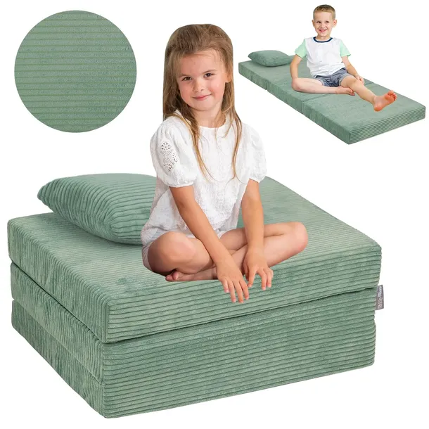 KiddyMoon Materac składany piankowy Dla Dzieci 165x70 KMMP-1650 zielony