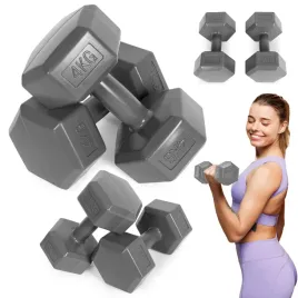 hantle-szesciokatne-zestaw-2x4-kg-ciezarki-do-cwiczen-obciazniki-fitness-sz