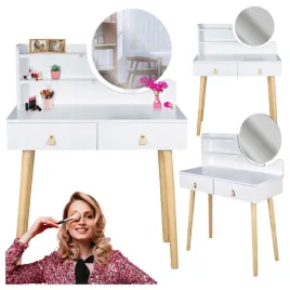 toaletka-z-lustrem-kosmetyczna-do-makijazu-2-szuflady-skandynawska-biala